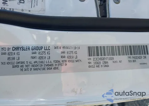 2015 Dodge Charger Se from USA, damaged, VIN 2C3CDXBG8FH716920